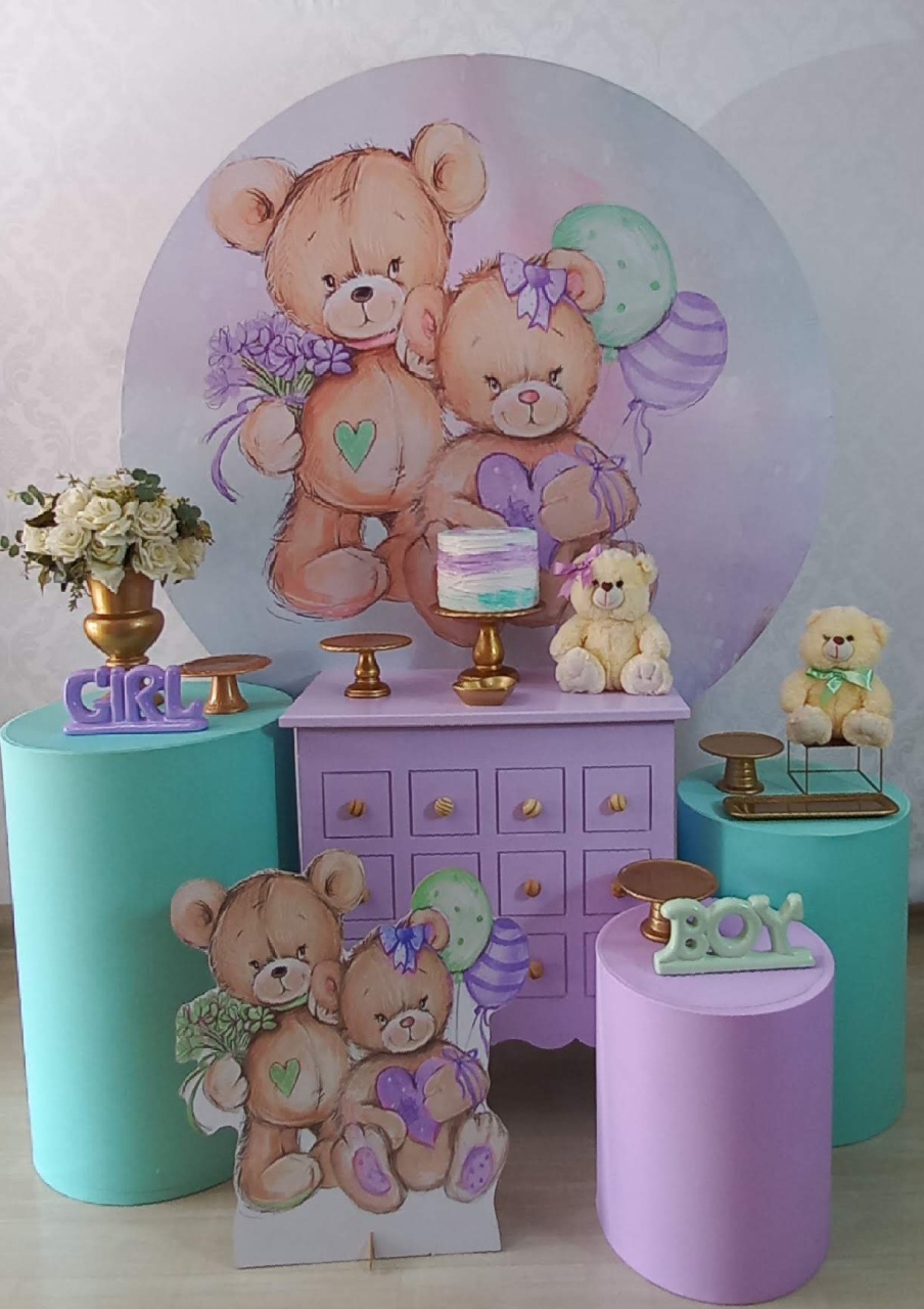 Cha Rev. Lilas Com Verde Amor 2 - Decorar  Festas e Locacoes