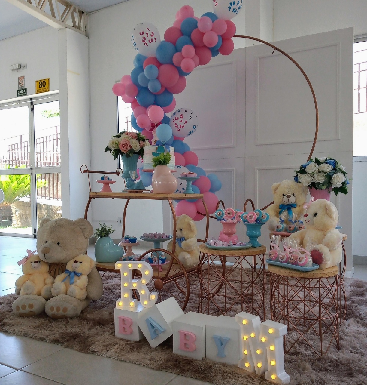 Cha Rev.carrinho Rosa Com Azul  - Decorar  Festas e Locacoes