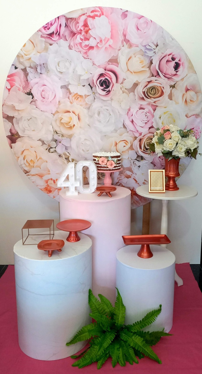 Floral 3D Rose Gold Carinho  - Decorar  Festas e Locacoes