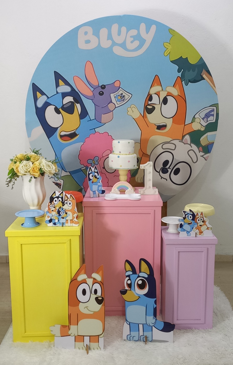 Kit Carinho Bluey Mesa Moldura - Decorar  Festas e Locacoes