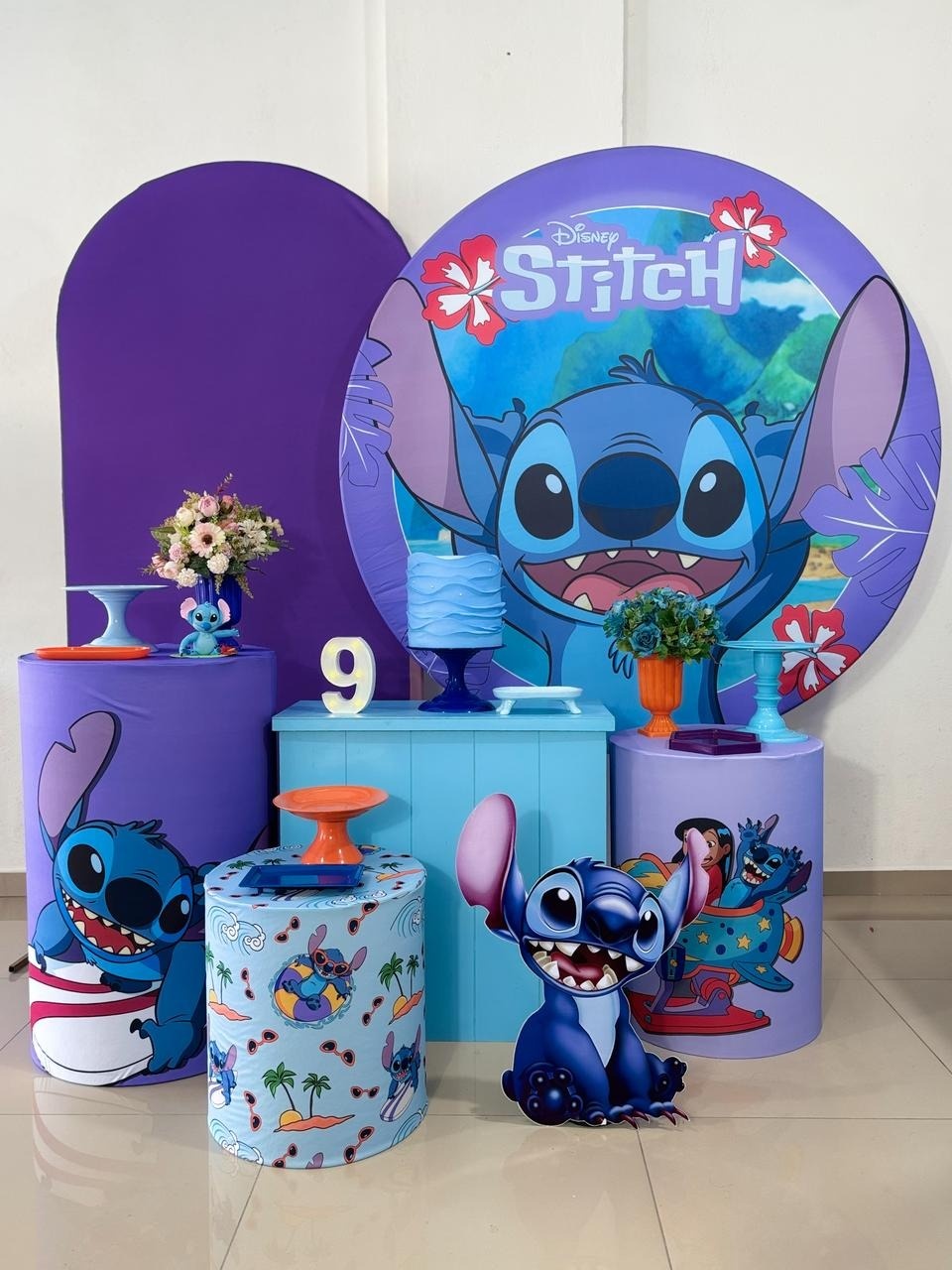 Stitch Azul - Ouro - Tetris Festa 