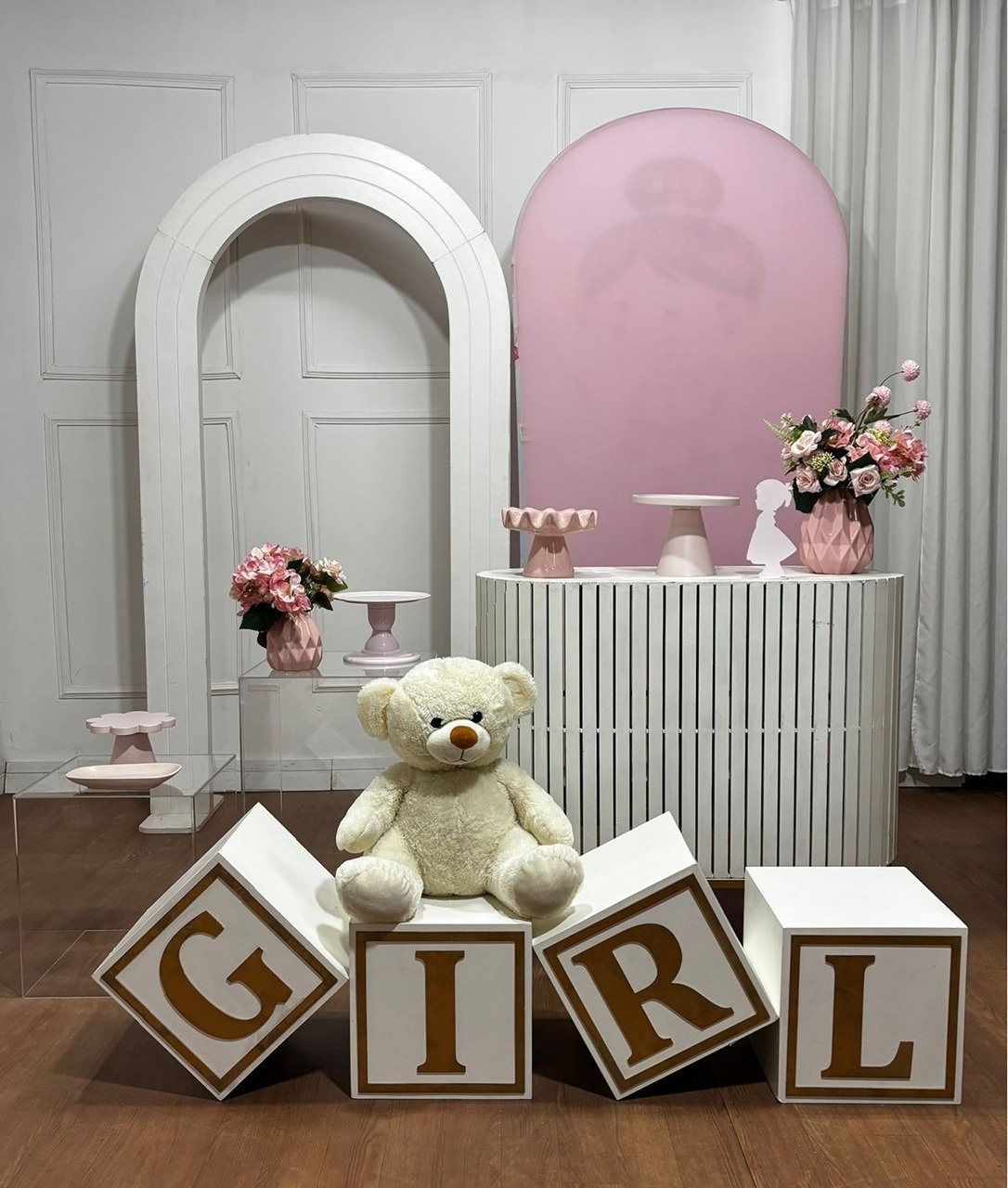 Chá de Bebê Rosa - Tetris Festa 