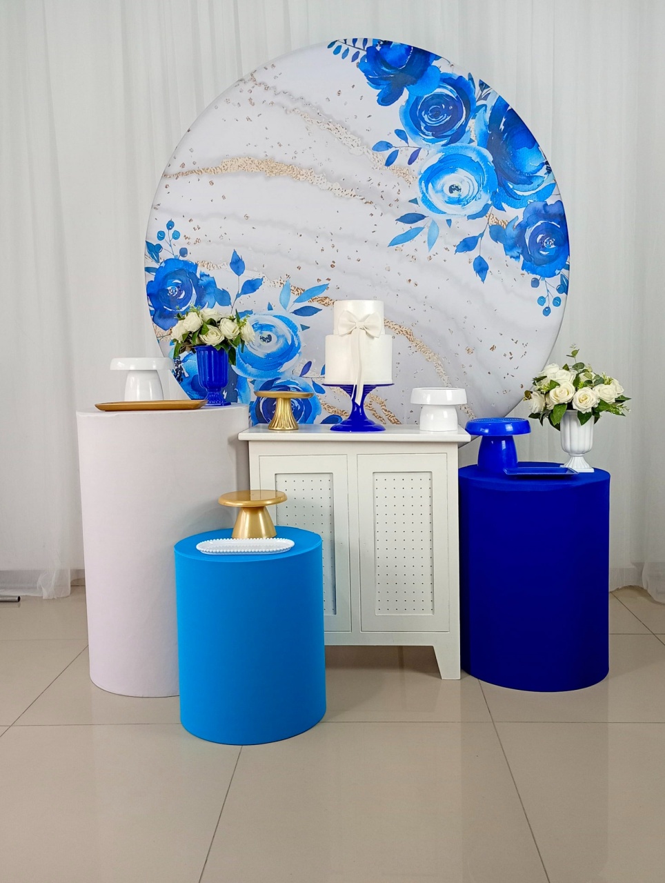 Azul Floral - Ouro - Tetris Festa 