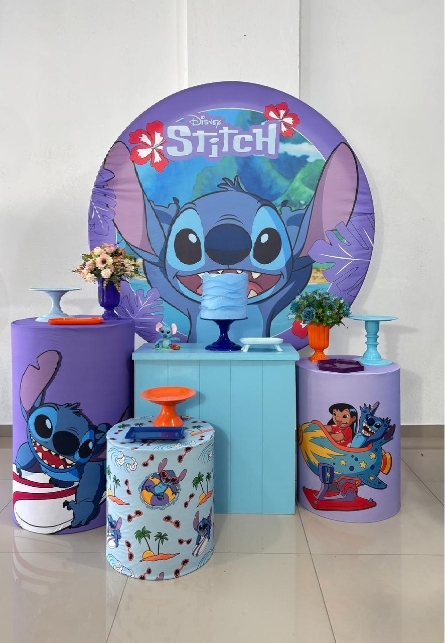 Stitch Azul - Ouro  - Tetris Festa 
