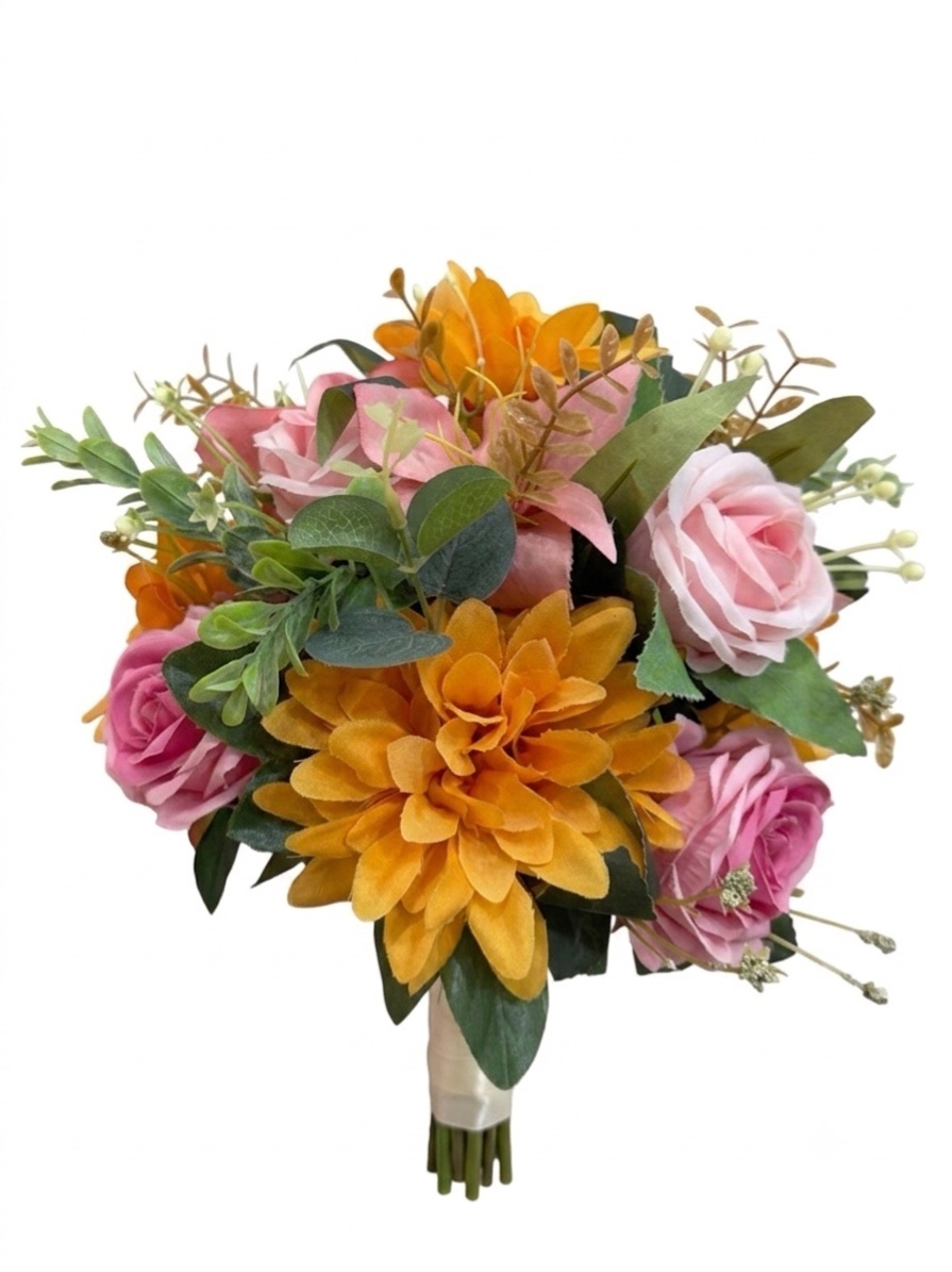 Arranjo Floral Pink E Laranja - Lindo Detalhe - Tetris Festa 