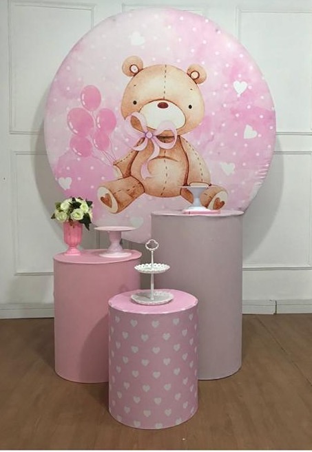 Chá de Bebê Ursinha  Rosa  - Promocional - Tetris Festa 