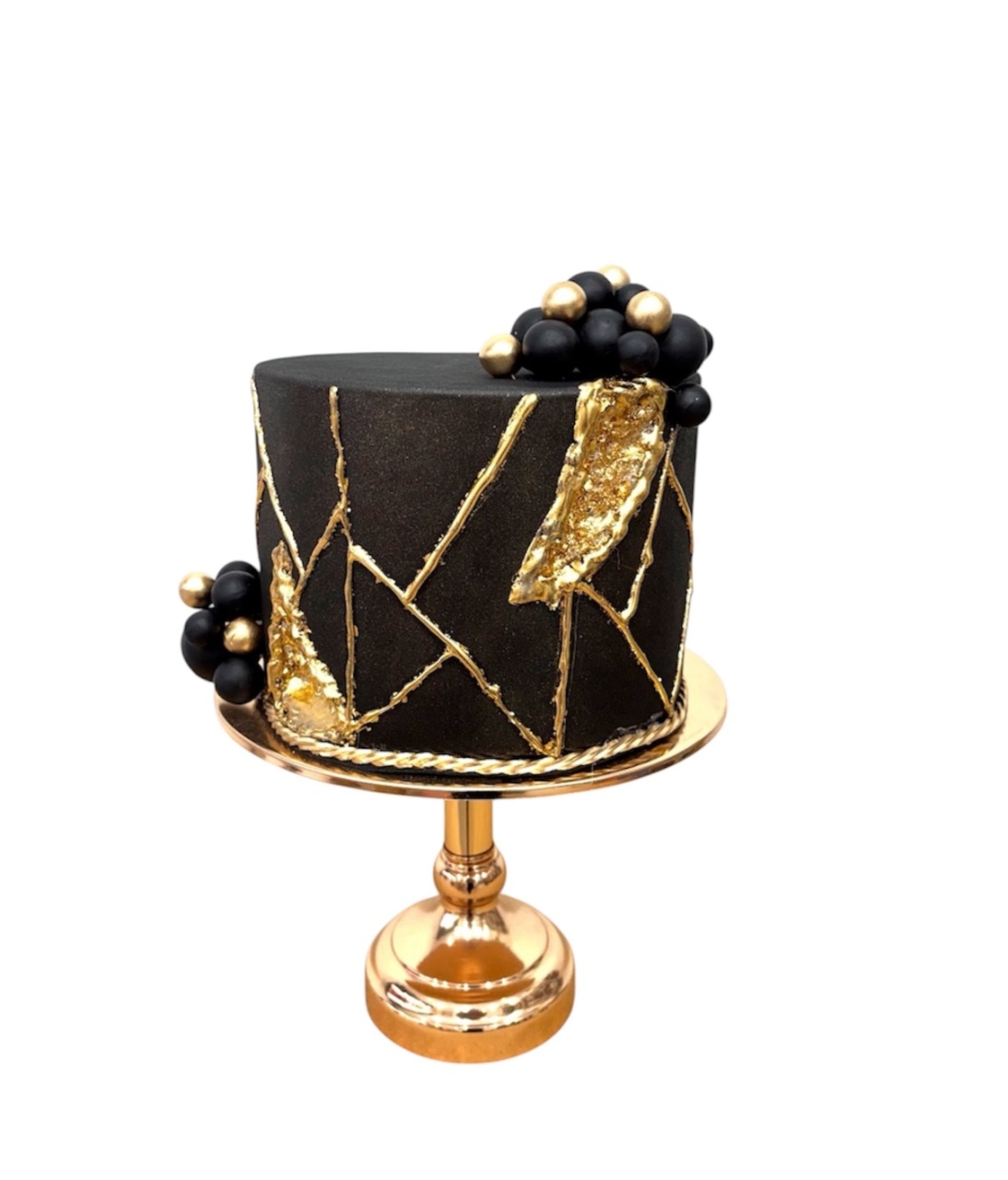 Bolo Preto E Dourado - Tetris Festa 