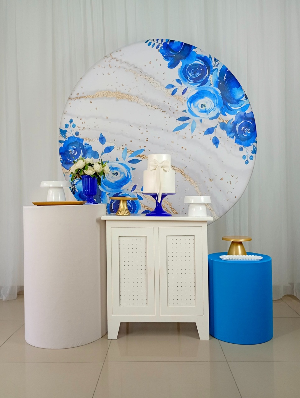 Azul Floral - Prata  - Tetris Festa 
