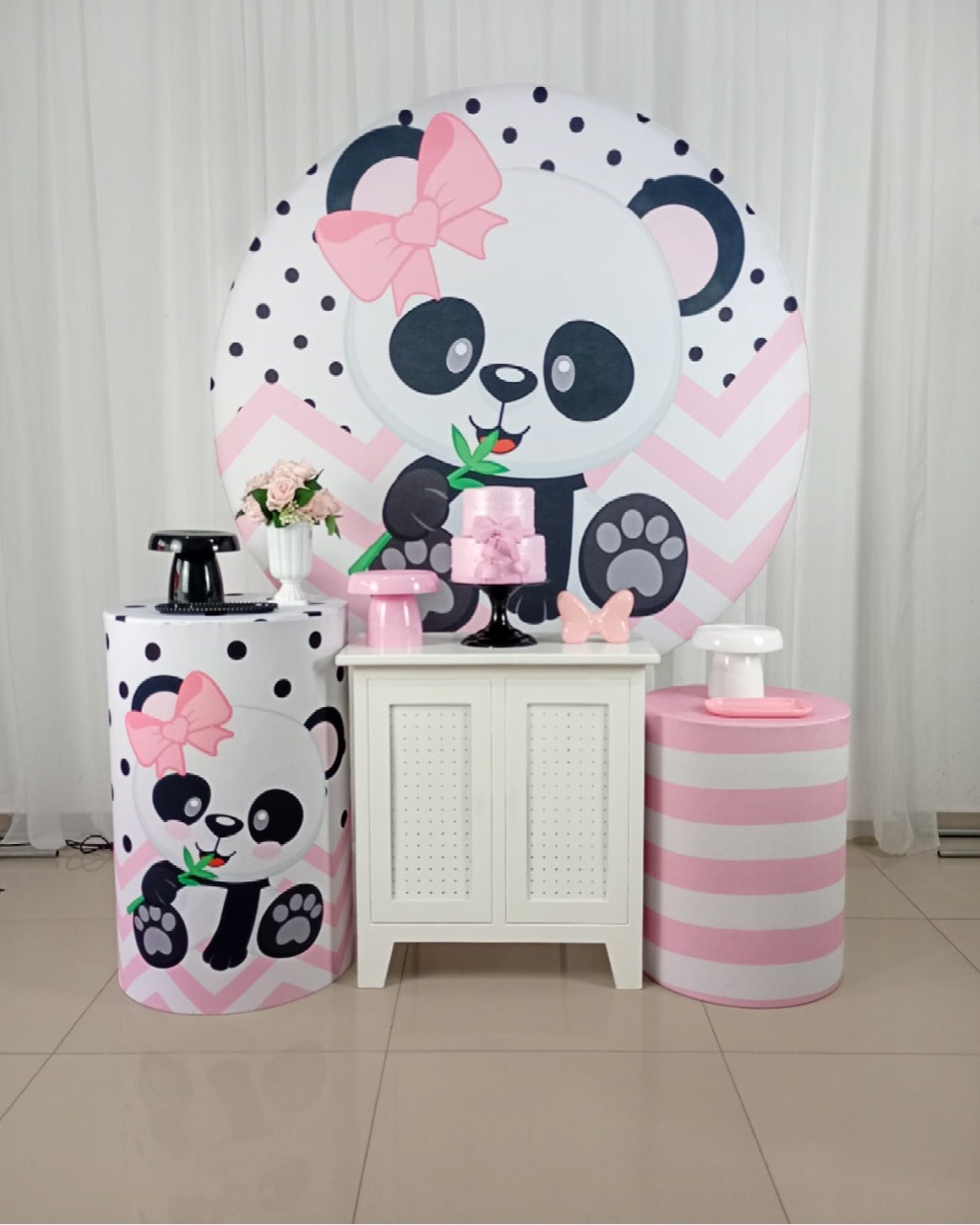 Panda Chá de Bebê -  Prata  - Tetris Festa 