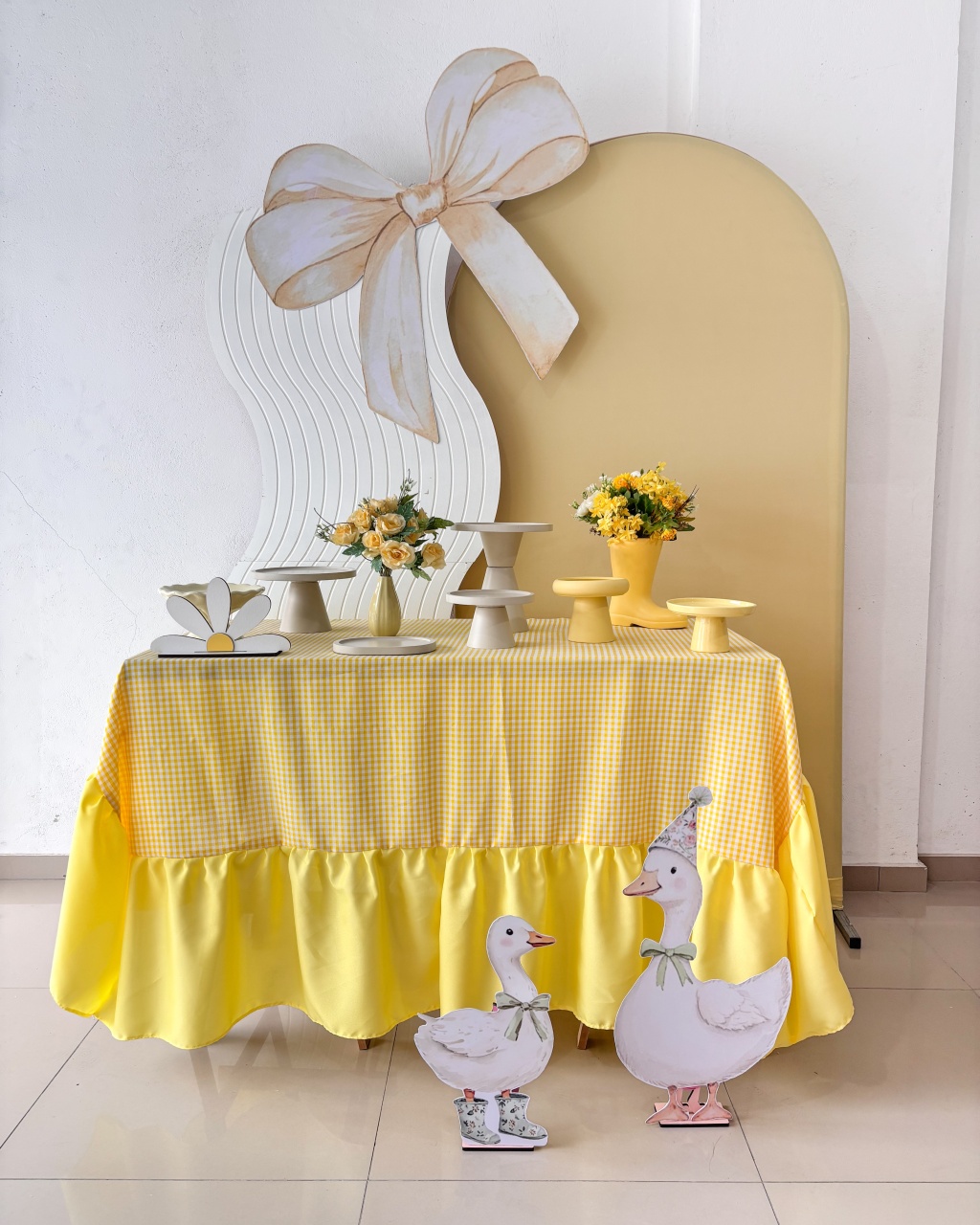 Decoração Com Toalha - Patinho Amarelo  - Tetris Festa 