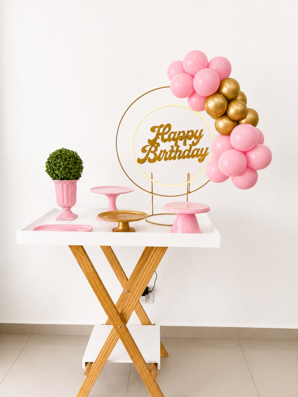 Mini Kit - Happy Birthday Led Rosa - Tetris Festa 