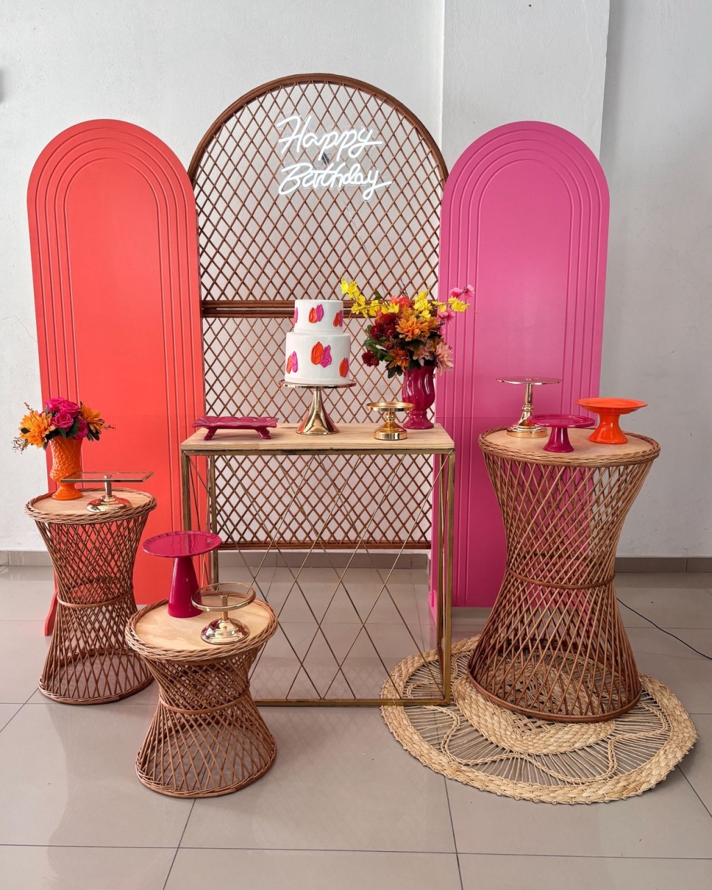Coleção Elegance  Pink E Laranja Ll  - Adulto - Tetris Festa 