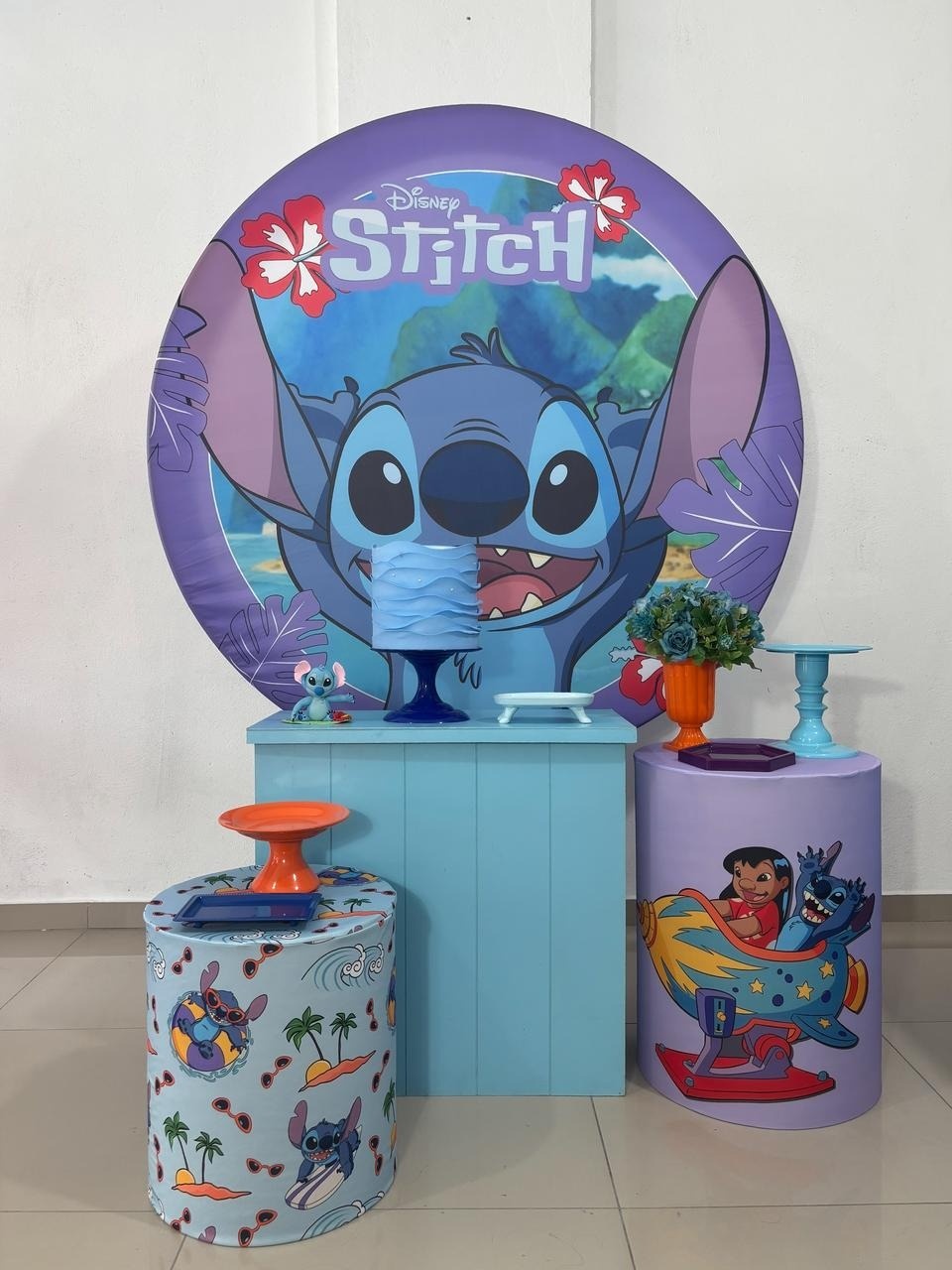 Stitch Azul - Prata  - Tetris Festa 
