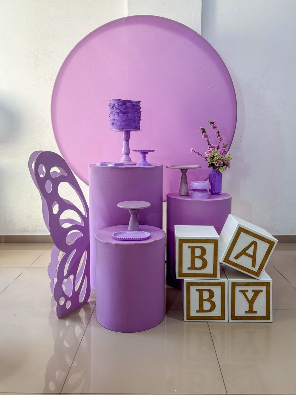Chá de Bebê Meninas Lilás  - Tetris Festa 