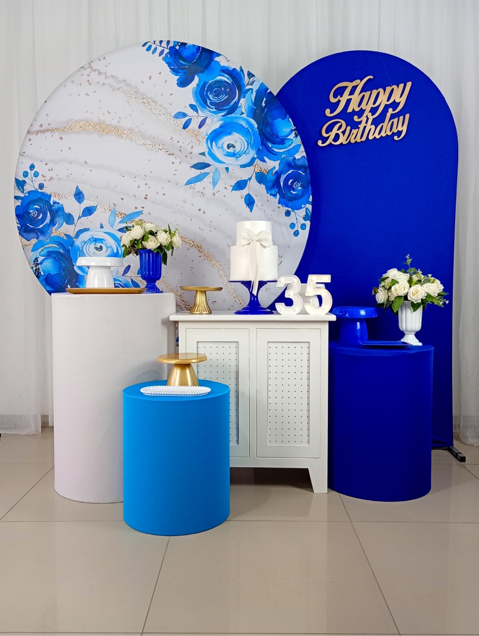 Azul Floral - Ouro R   - Tetris Festa 