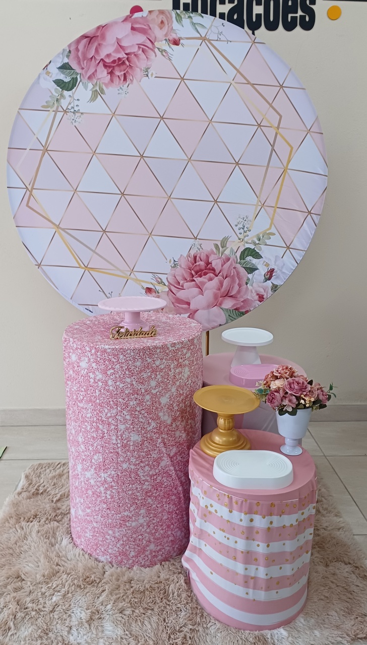 Floral Geometrico Rosa  - maequerofestalocacoesbq