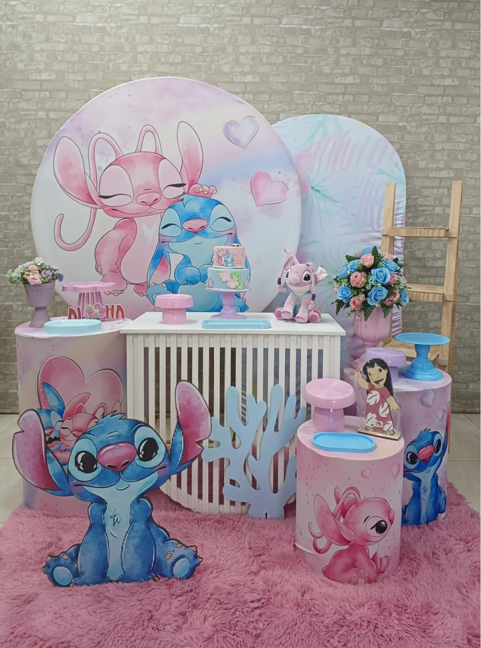 Stich E Angel Decoracao - maequerofestalocacoesbq