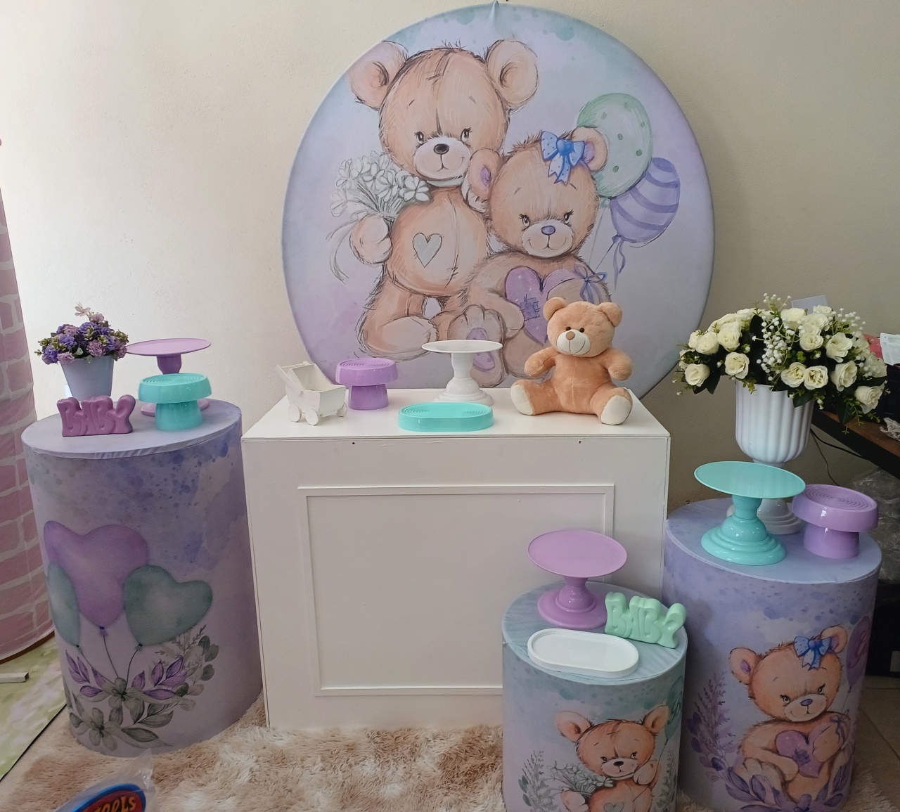 Urso Lilas+Verde - maequerofestalocacoesbq