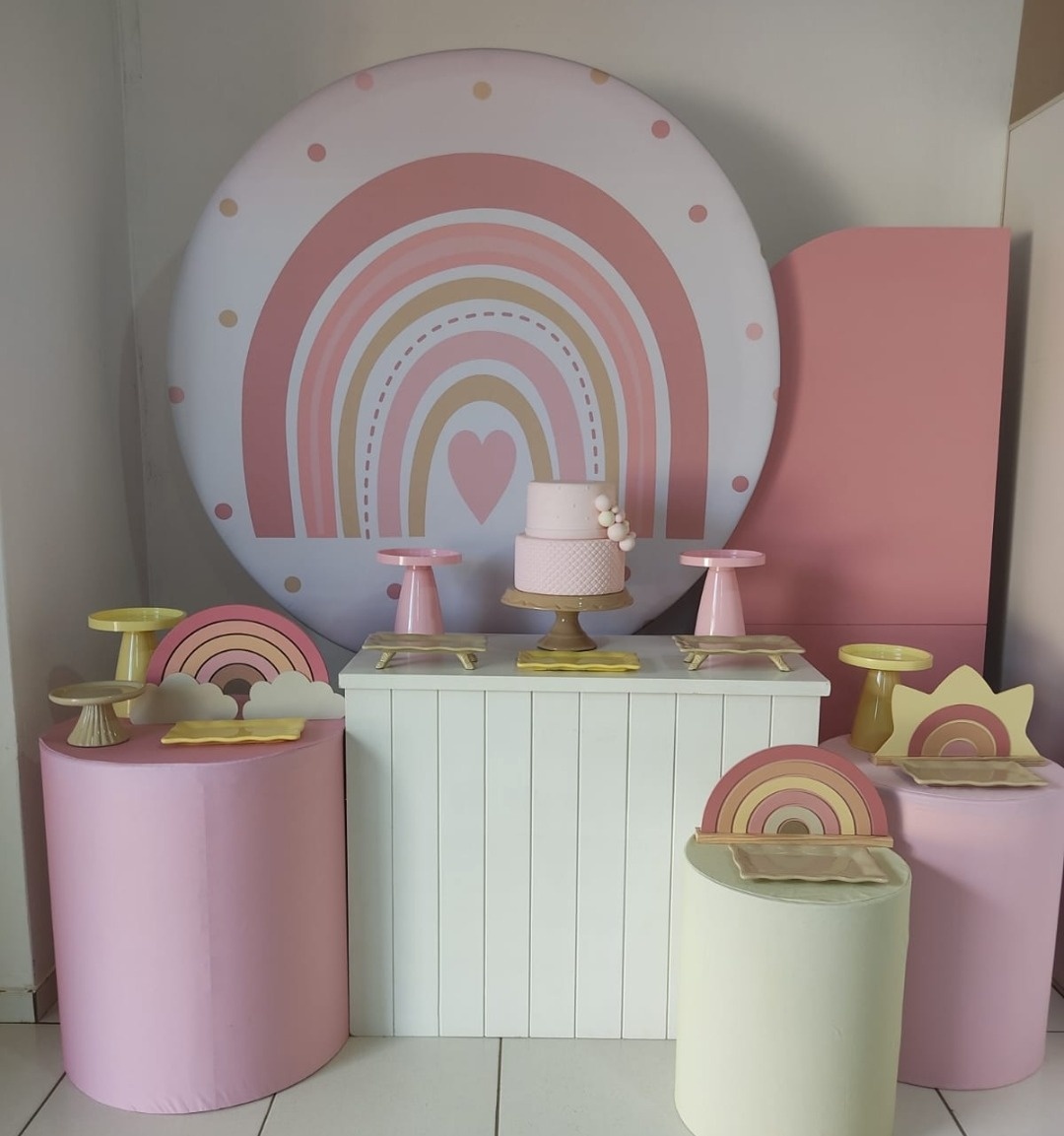 Kit Completo Arco Íris Boho Menina  - Mimo e Arte Decor e Locações 