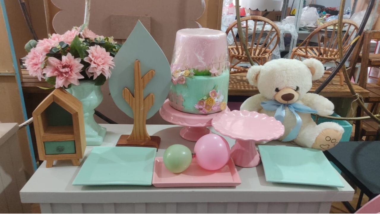 Decoração Rosa E Verde - Mimo e Arte Decor e Locações 