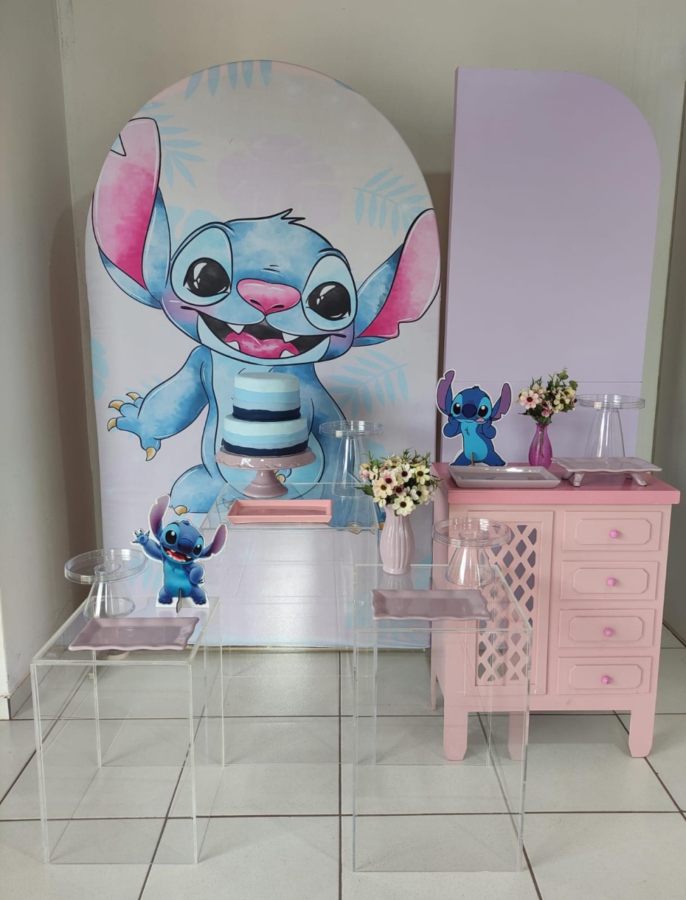 Lilo Stitch Completo Aquarelado  - Mimo e Arte Decor e Locações 