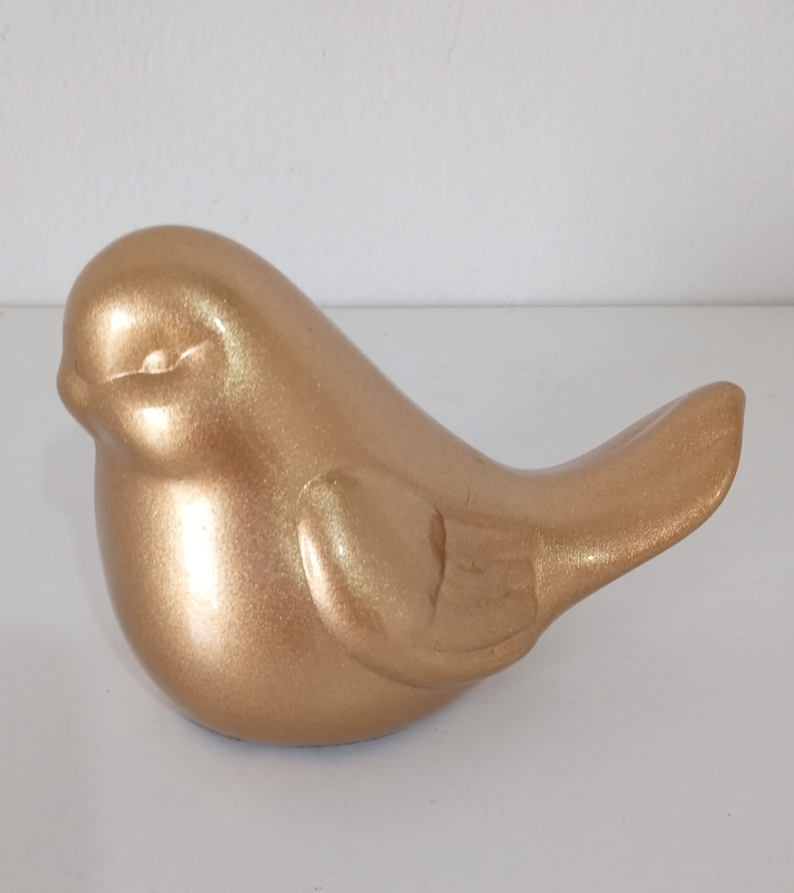 Pássaro de Louça Dourado M - Mimo e Arte Decor e Locações 