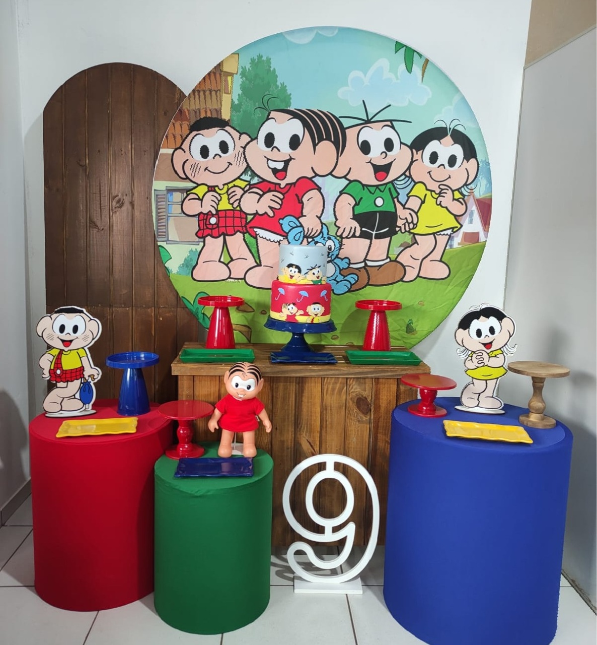 Kit Completo Turma da Mônica +Número de Chão  - Mimo e Arte Decor e Locações 