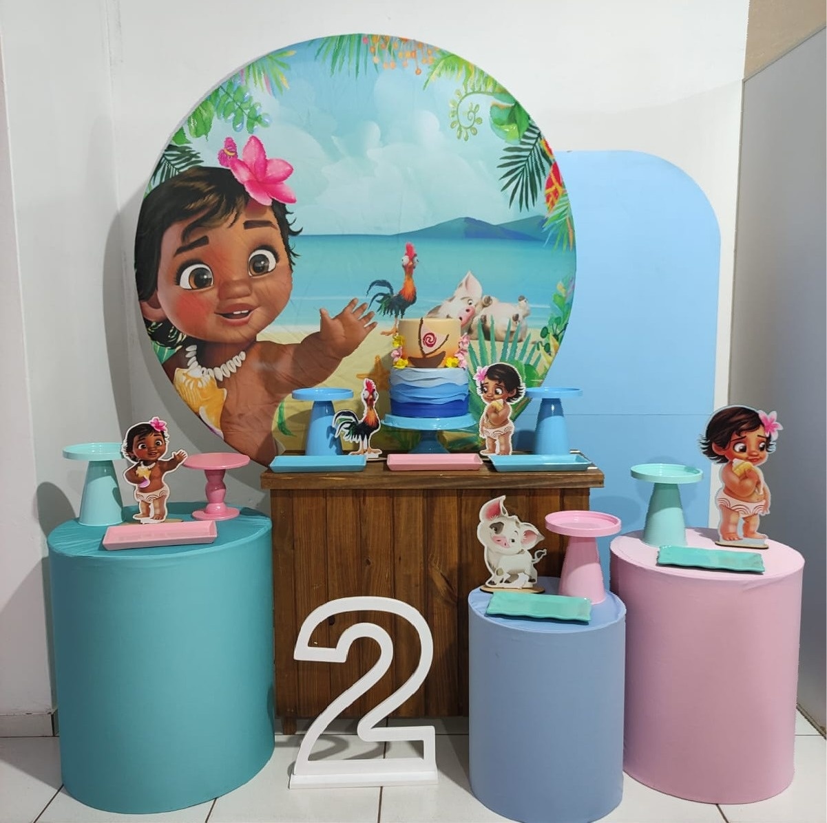 Kit Completo Moana Baby+Número de Chão  - Mimo e Arte Decor e Locações 