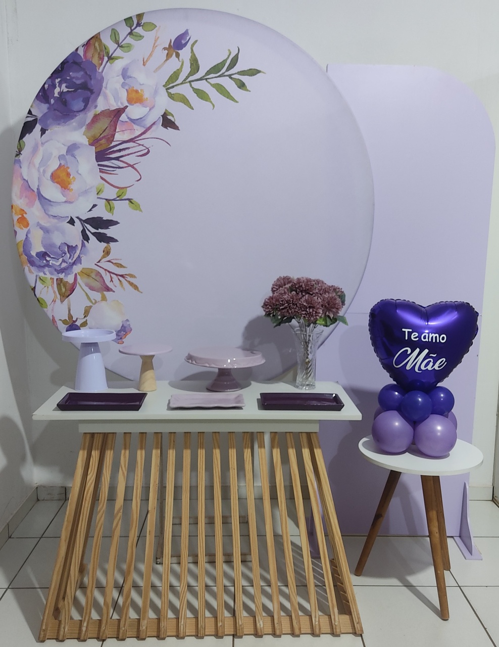 Cenário Completo Dia das Mães Lilás  - Mimo e Arte Decor e Locações 