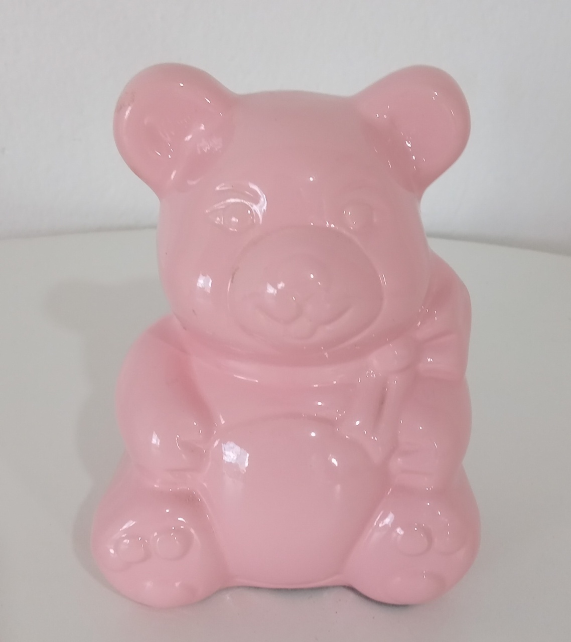 Urso Rosa de Louça  - Mimo e Arte Decor e Locações 
