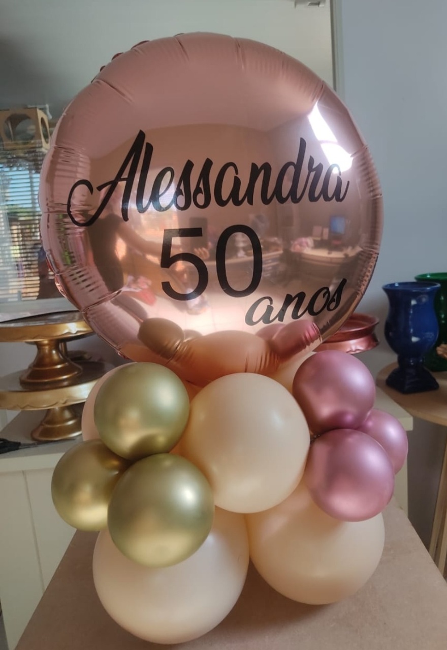 Balão Metálico Personalizado  - Mimo e Arte Decor e Locações 