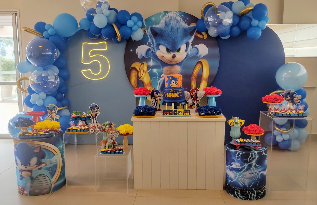 Decoração Completa Sonic Com Balões 4X2M - Mimo e Arte Decor e Locações 