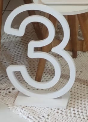 Número 3 Mdf - Mimo e Arte Decor e Locações 