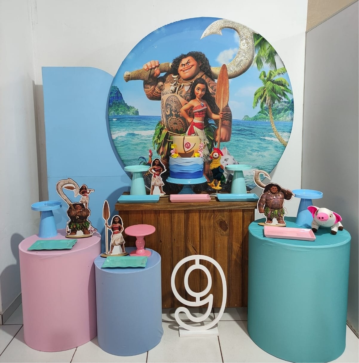 Kit Completo Moana+Número de Chão  - Mimo e Arte Decor e Locações 