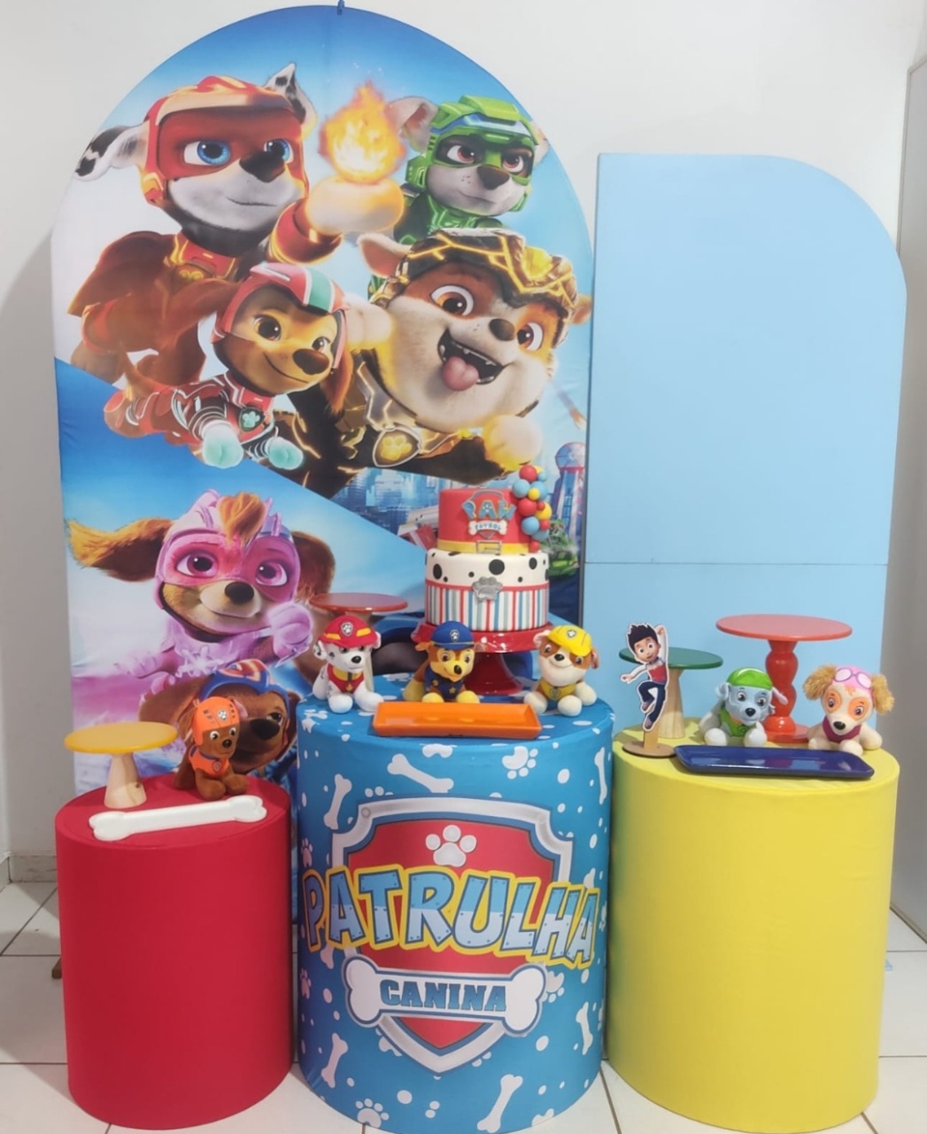 Kit Essencial Patrulha Canina Painel Romano  - Mimo e Arte Decor e Locações 