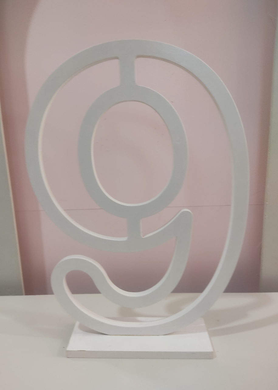Número Nove Mdf Branco - Mimo e Arte Decor e Locações 