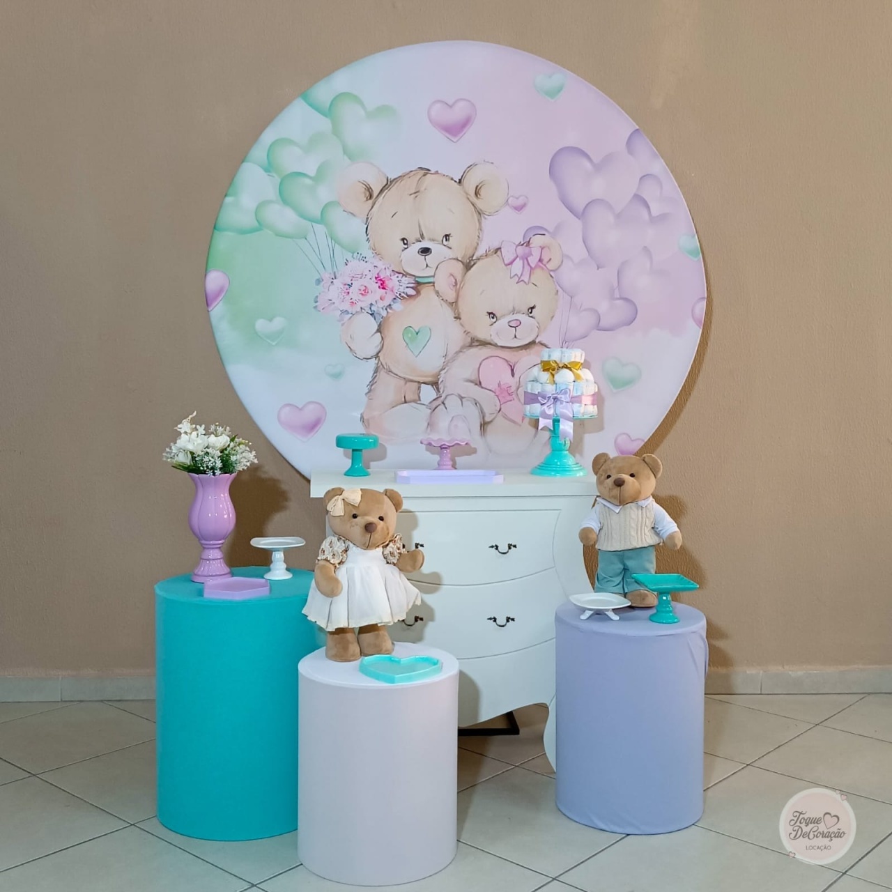 Kit Composição - Chá Revelação Ursinhos - Toque DeCoração