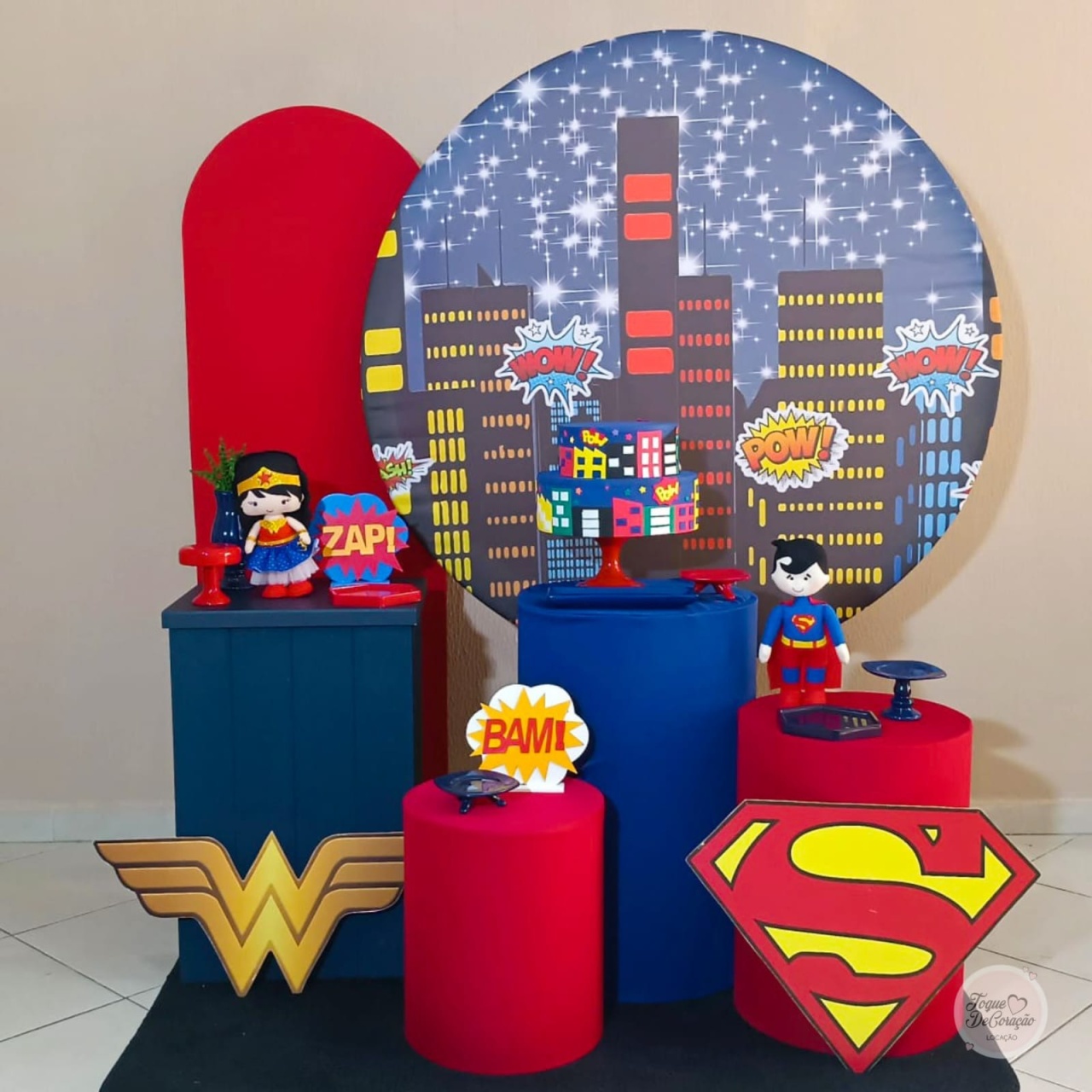 Kit Amor - Superman E Mulher Maravilha - Toque DeCoração