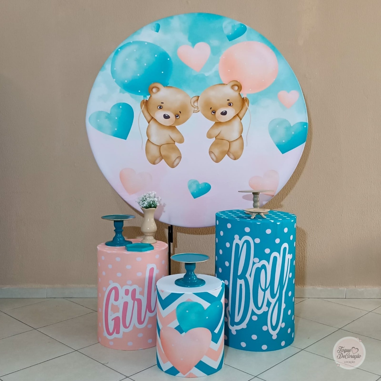 Kit Carinho - Chá Revelação Ursinhos - Toque DeCoração