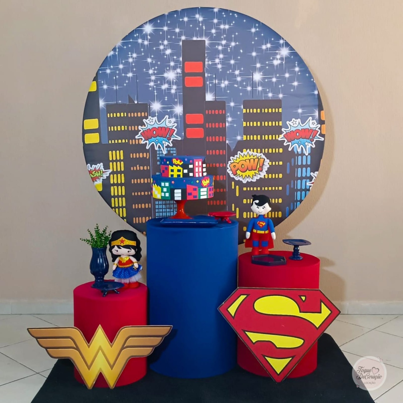 Kit Afeto - Superman E Mulher Maravilha - Toque DeCoração