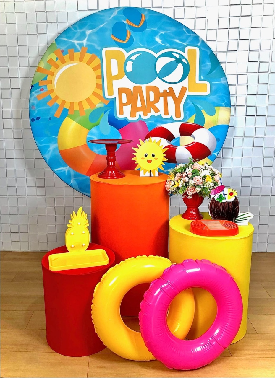 Kit Prata - Pool Party Rosa - CAMILA TONON LOCAÇÕES