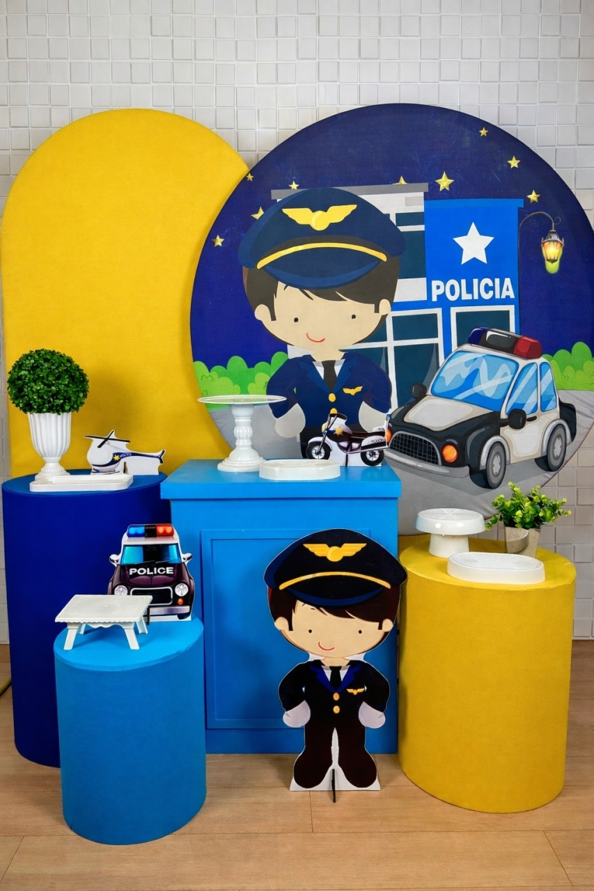 Kit Diamante - Polícia Amarelo E Azul - CAMILA TONON LOCAÇÕES