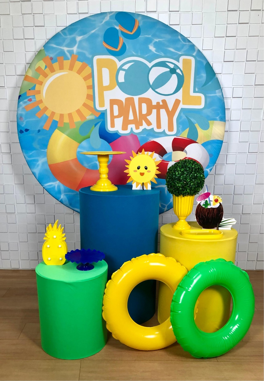 Kit Prata - Pool Party Azul - CAMILA TONON LOCAÇÕES