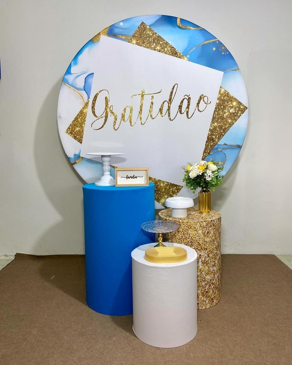 Kit Prata - Gratidão Azul - CAMILA TONON LOCAÇÕES