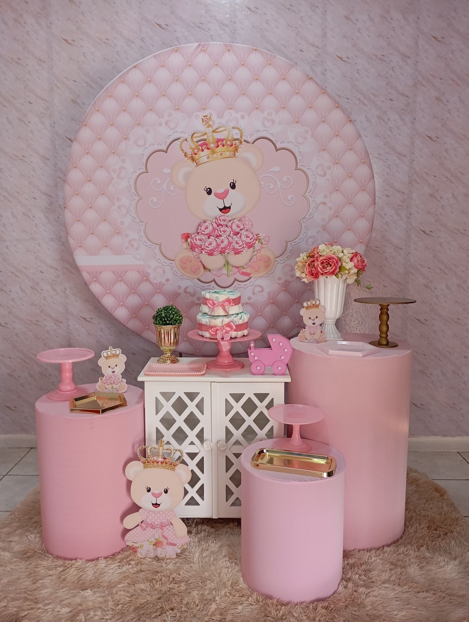 Kit Ouro Ursinha Princesa - Greicy Art´S Decor