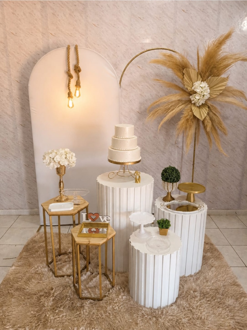 Composição Casamento Ripado  - Greicy Art´s Decor