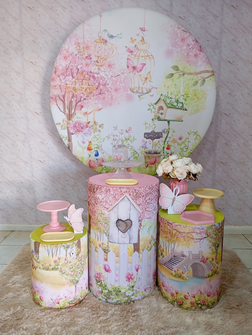 Kit Prata Jardim das Borboletas - Greicy Art´s Decor