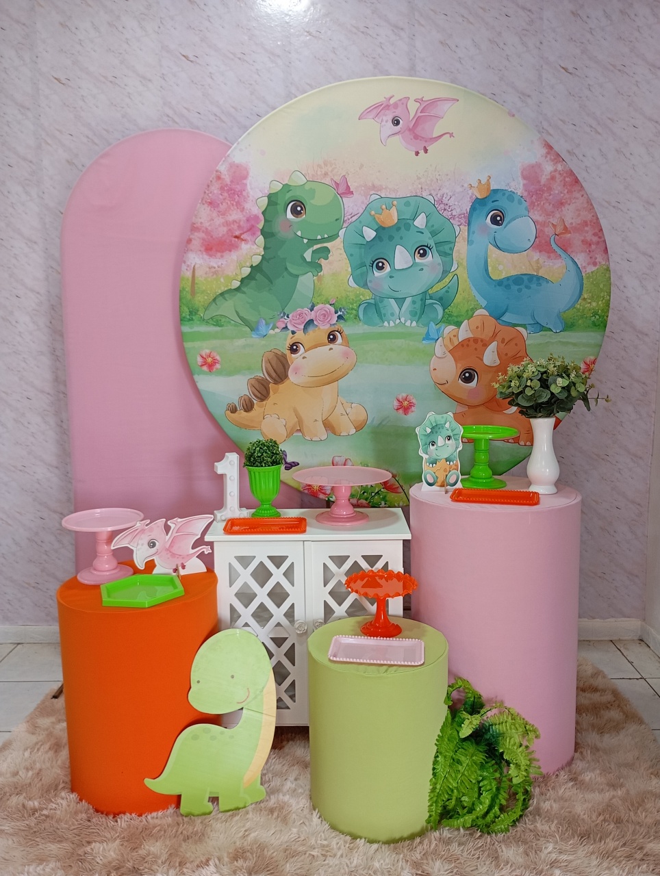 Kit Diamante Dino Baby Rosa - Greicy Art´s Decor