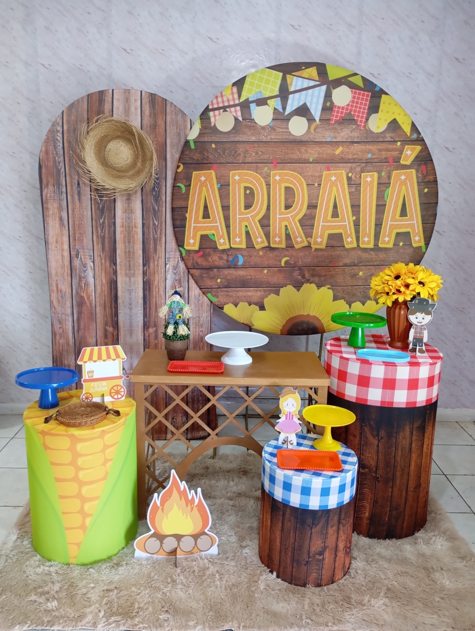 Kit Diamante Arraiá Madeira - Greicy Art´S Decor