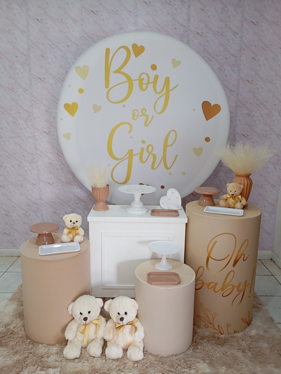 Kit Ouro Chá Revelação Marrom (Neutro) - Greicy Art´s Decor